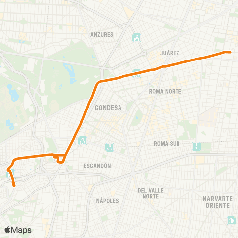 RTP Balderas - Observatorio map