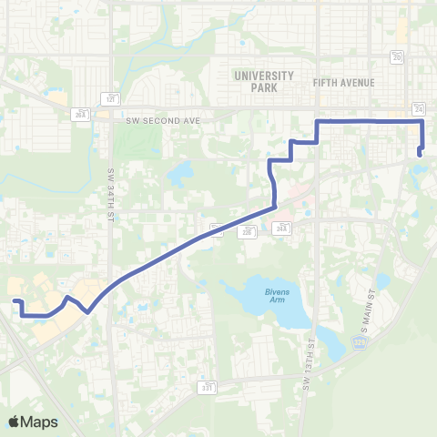 RTS Downtown Station to Butler Plaza map