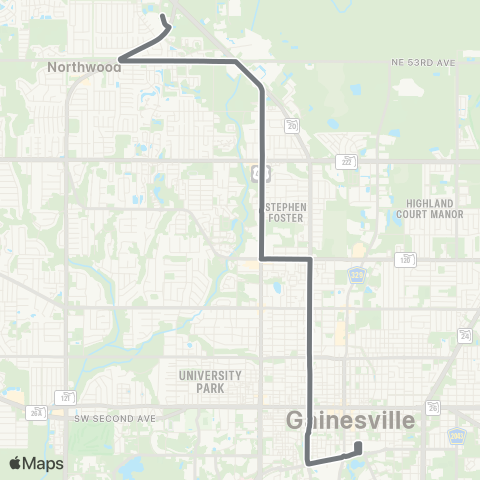 RTS Downtown Sta to N Walmart Supercenter map