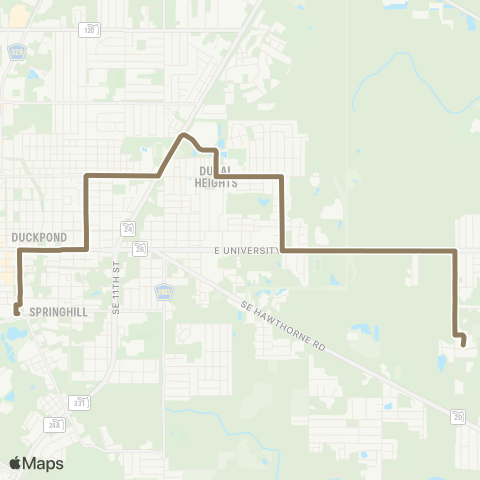 RTS Downtown Station To Eastwood Meadows map