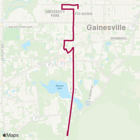 RTS US 441 to Alight Apartments map