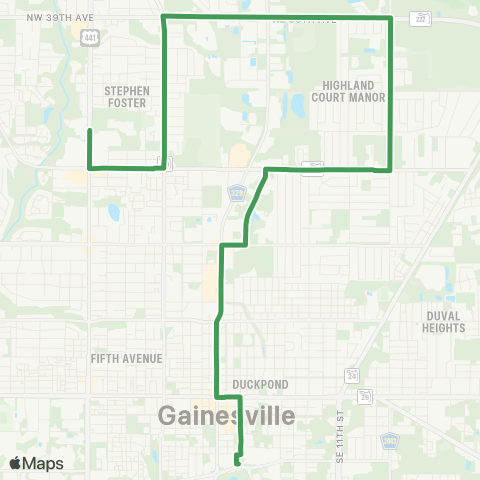 RTS Downtown Sta To NW 13 Street / NW 23 Av map