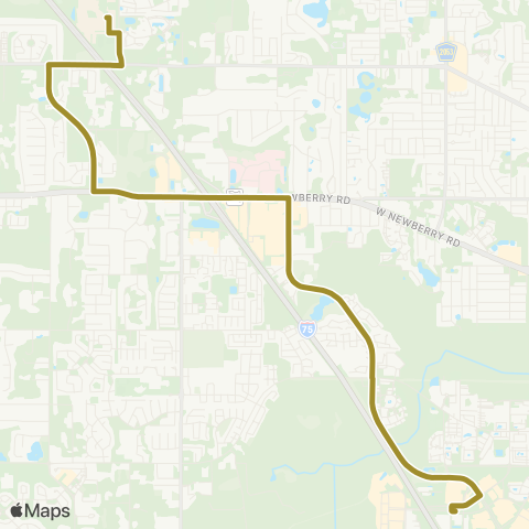 RTS Butler Plaza to Santa Fe College map
