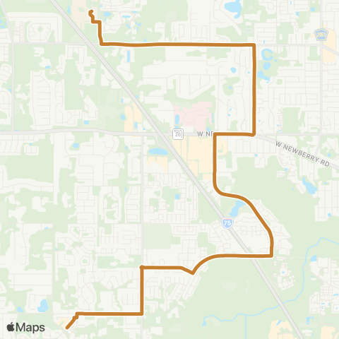 RTS Haile Plantation To Santa Fe College map