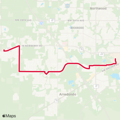 RTS Reitz Union to Jonesville map