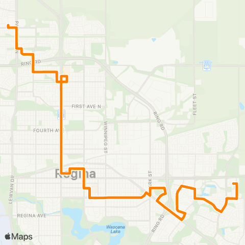 Regina Transit Argyle Park - Wood Meadows map
