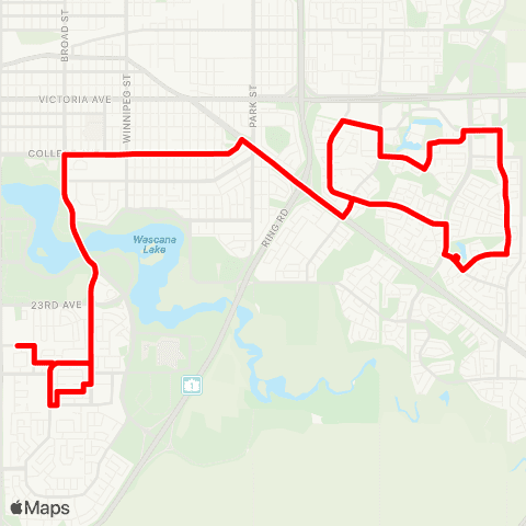 Regina Transit Special 1 map