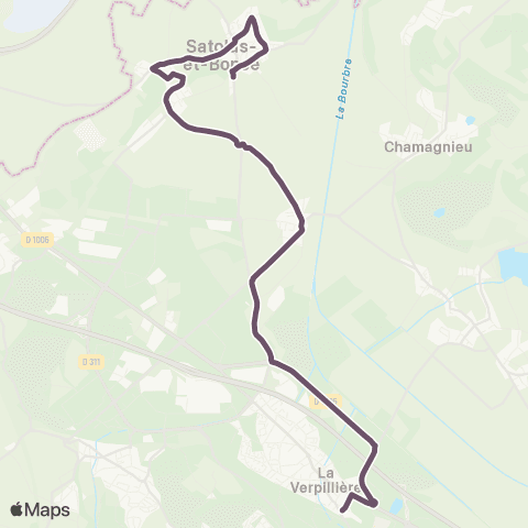 Ruban - Scolaire Satolas-et-Bone - La Verpillière map