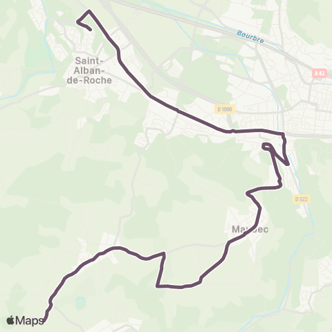 Ruban - Scolaire Chèzeneuve - Maubec - Collège Hawking map