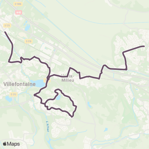 Ruban - Scolaire Lycée Delorme - La Verpillière Gare map
