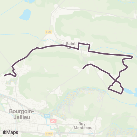 Ruban - Scolaire Saint-Savin - Bourgoin-Jallieu map