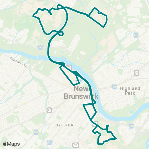 Rutgers (New Brunswick) Overnight map