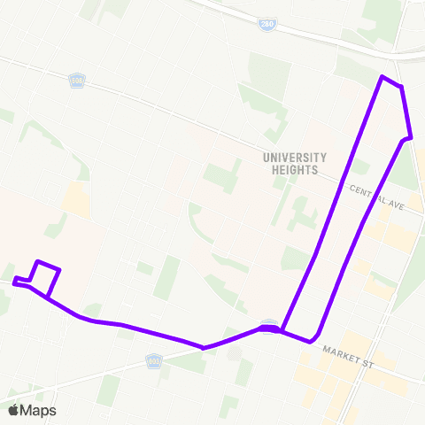 Rutgers (Newark) Campus Connect Express map