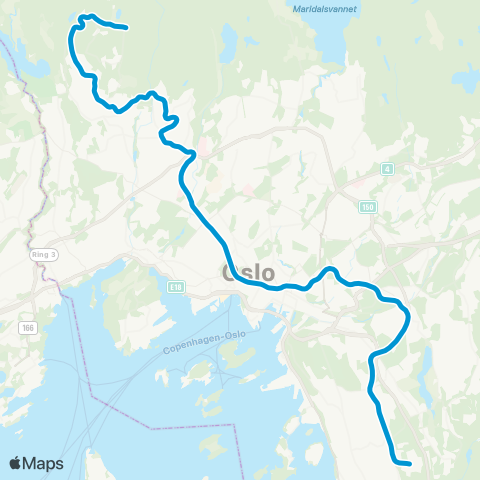 Ruter Frognerseteren - Bergkrystallen map