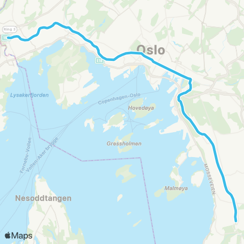 Ruter Bekkestua - Ljabru map