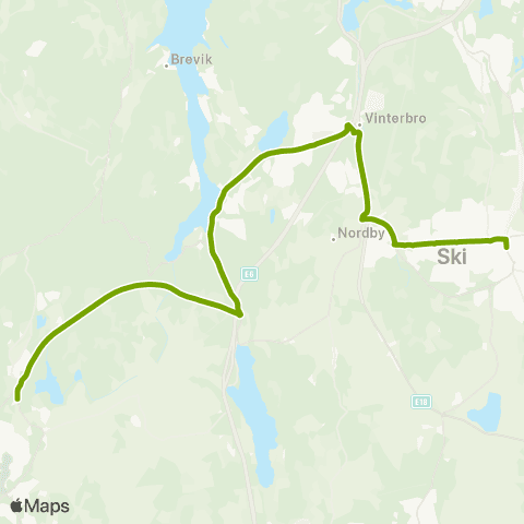 Ruter Skoleskyss Ski - Vinterbro - Frogn videregående skole map