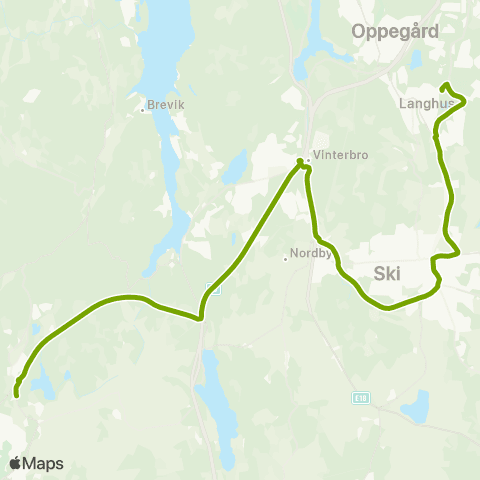 Ruter Skoleskyss Ski - Frogn videregående skole map