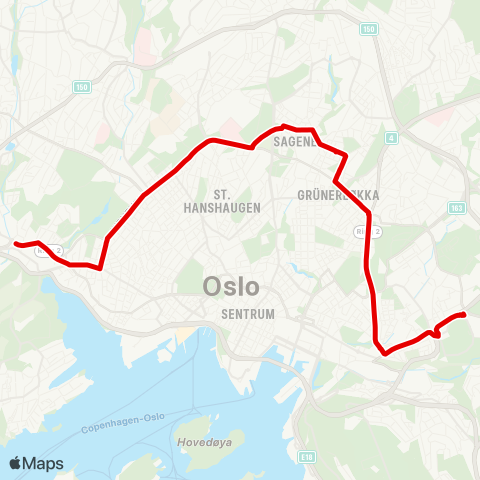 Ruter Skøyen - Galgeberg map