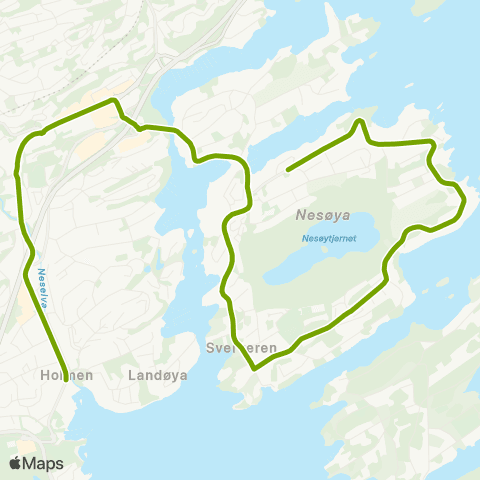 Ruter Skoleskyss Nesøya - Landøya map