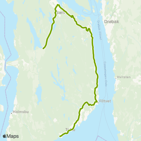 Ruter Skoleskyss Steinerskolen Hurum - Storsand sentrum - Sagene map