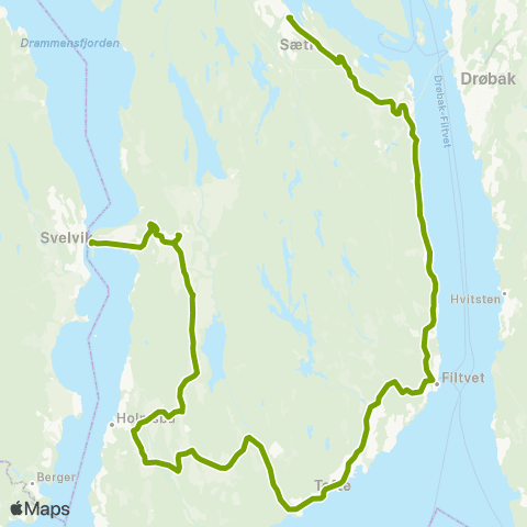 Ruter Skoleskyss Verket - Mølleveien - Folkestad skole - Sætre map
