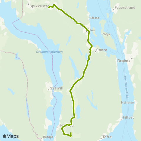 Ruter Skoleskyss Åsheim bussterminal - Tofte - Røyken vgs. map