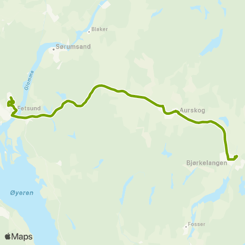 Ruter Skoleskyss Garderåsen - Bjørkelangen map