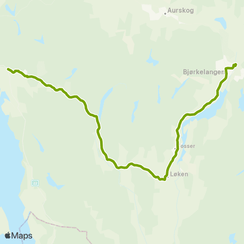 Ruter Skoleskyss Fjellsrud - Løken - Bjørkelangen map