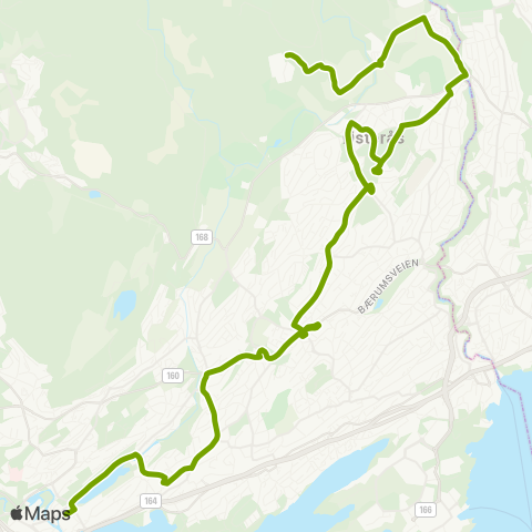 Ruter Sandvika - Bekkestua - Østerås - Ila map
