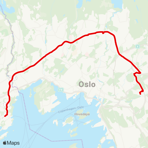 Ruter Fornebu vest - Brynseng T map