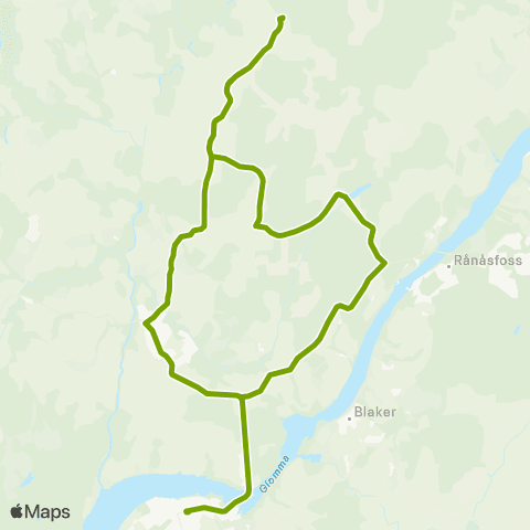 Ruter Skoleskyss Lørenfallet - Simarud - Veslesjea - Sørumsand map