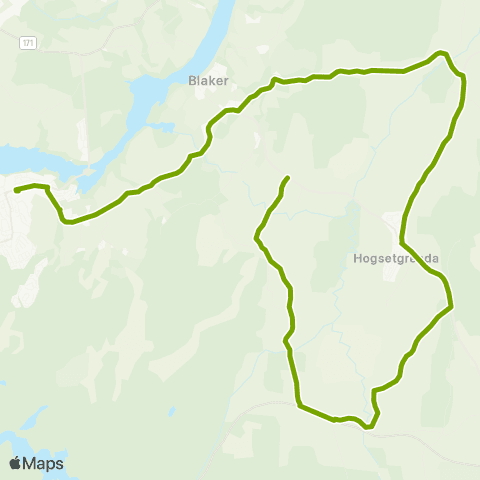 Ruter Skoleskyss Skugstad - Mork - Blaker skole - Sørumsand map