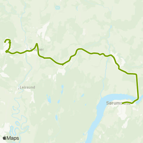 Ruter Skoleskyss Vardefjellet - Frogner skole - Sørumsand map