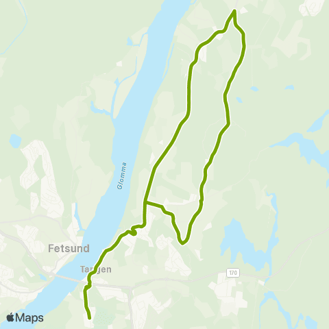 Ruter Skoleskyss Dammerud - Tofsrud - Lystad - Riddersand skole map