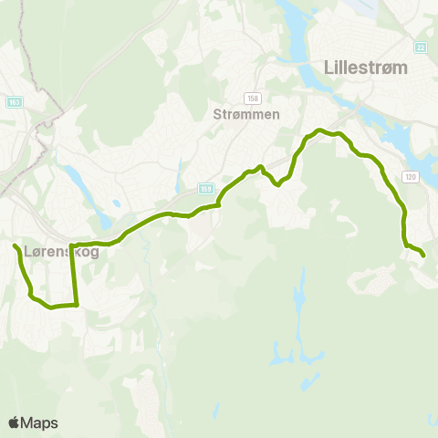 Ruter Skoleskyss Røykås - Lørenskog sentrum - Strømmen - Rælingen map