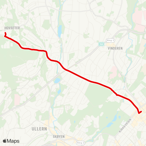 Ruter Buss for linje 2 map