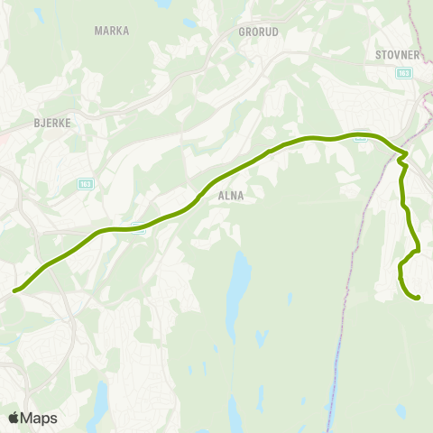Ruter Vallerudtoppen - Helsfyr map