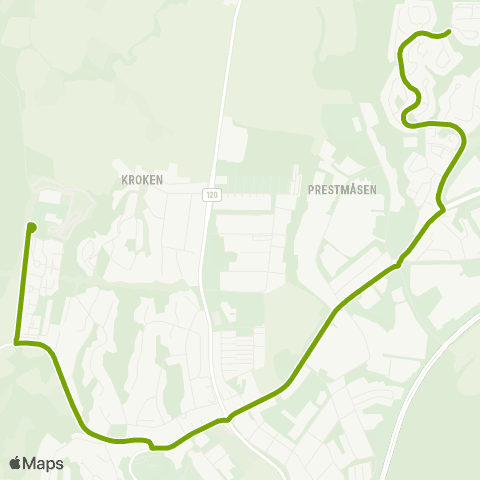 Ruter Skoleskyss Vardeåsen - Tærudhallen map