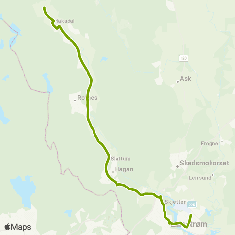 Ruter Skoleskyss Hakadal - Gjelleråstoppen - Skjetten - Lillestrøm map