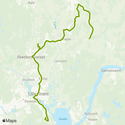 Ruter Skoleskyss Lørenfallet - Arteid - Lillestrøm map