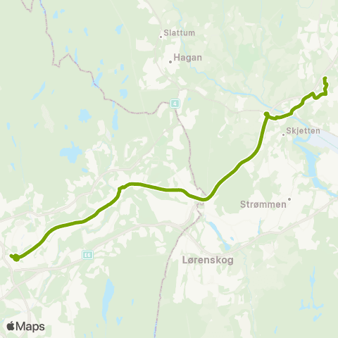 Ruter Vestvollen - Økern map