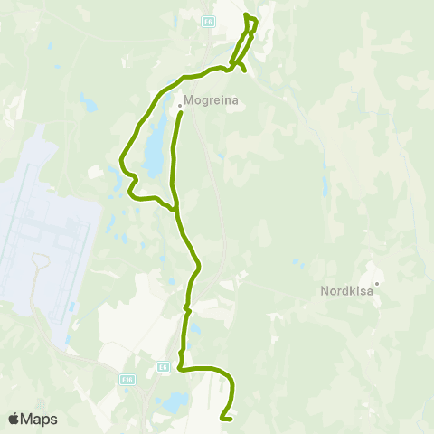 Ruter Skoleskyss Østli - Mogreina map
