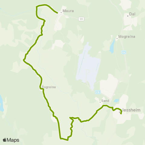 Ruter Skoleskyss Nannestad - Krokfoss - Jessheim map