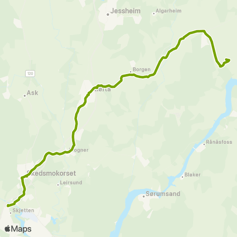 Ruter Skoleskyss Skedsmokorset - Frogner - Kløfta - Hvam vgs map