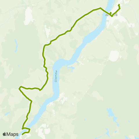 Ruter Skoleskyss Runni - Tomteråsen / Neskollen - Rånåsfoss map