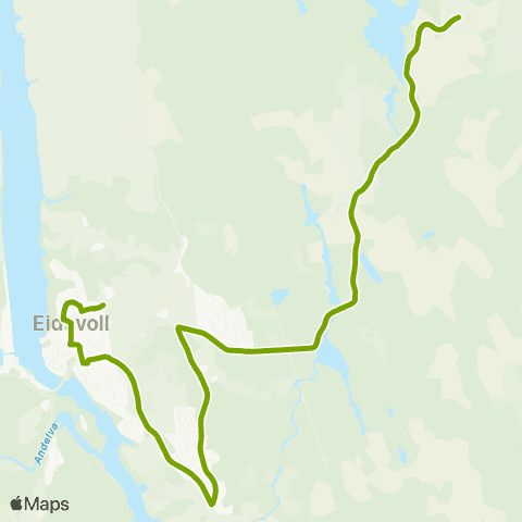 Ruter Skoleskyss Millidal - Skovseth - Eidsvoll / Vilberg map