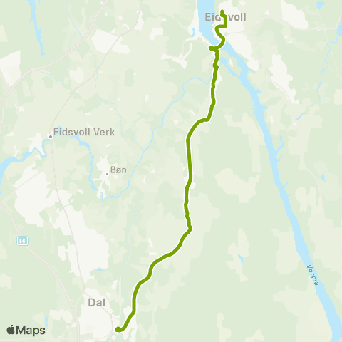 Ruter Skoleskyss Vilberg / Eidsvoll - Finstad / Bårstad map