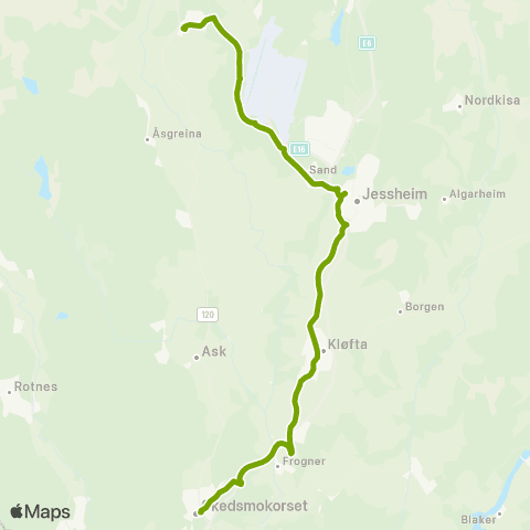 Ruter Skoleskyss Olavsgaard - Skedsmo - Jessheim - Nannestad map