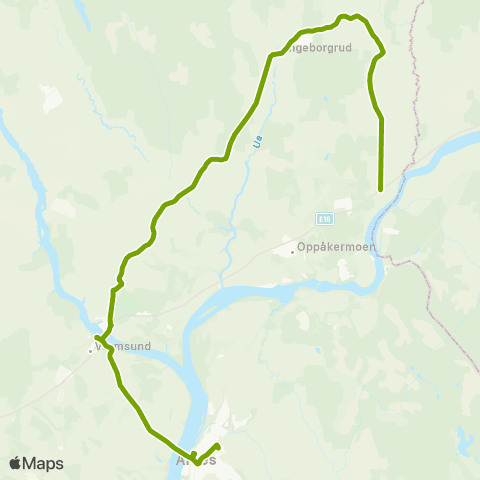 Ruter Dysterud - Årnes map