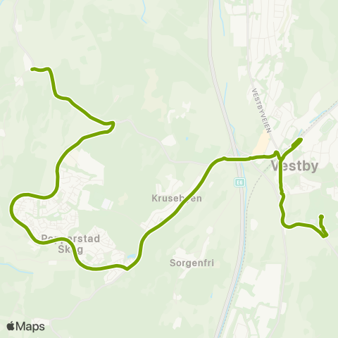 Ruter Pepperstad - Vestby stasjon map